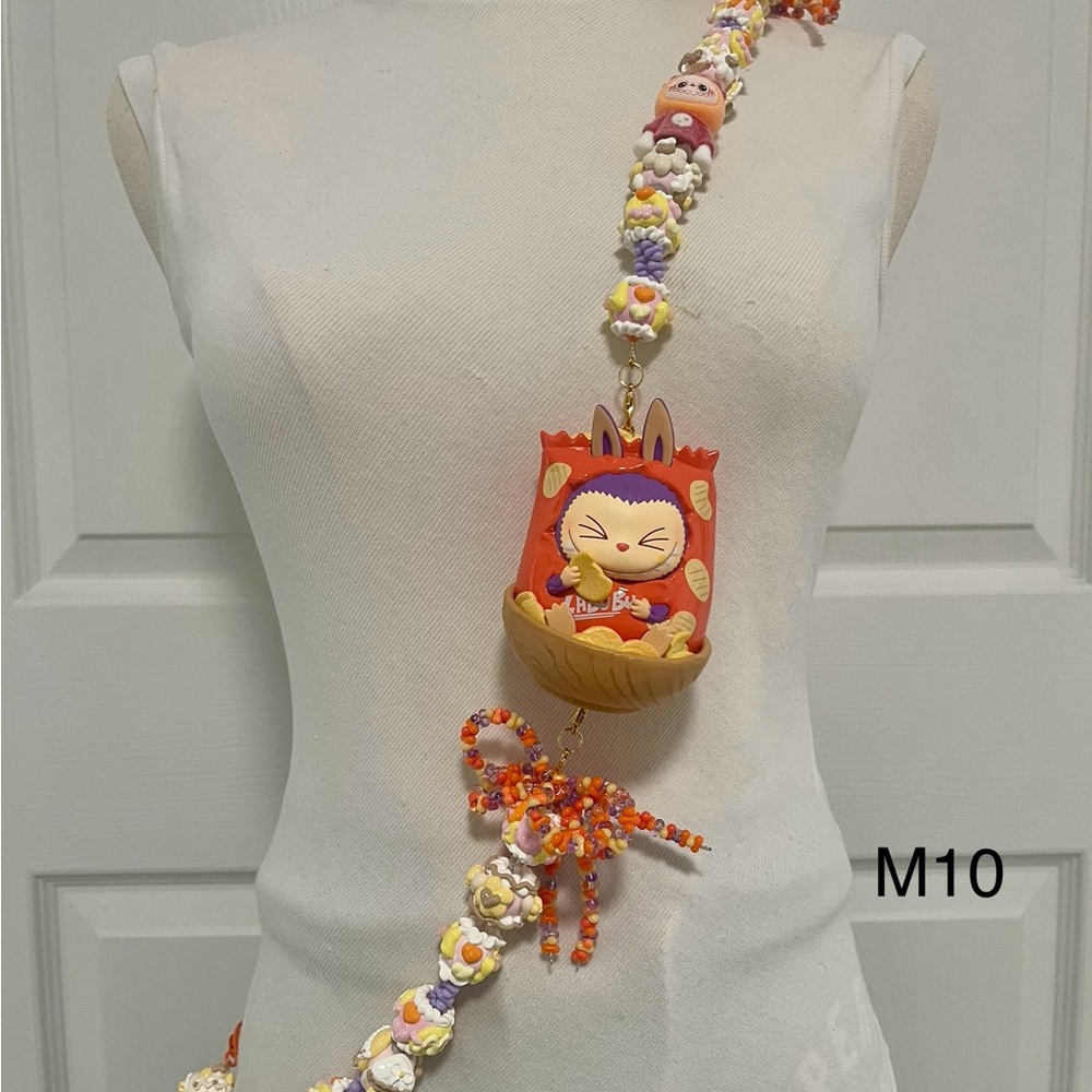 Handmade Crossbody Phone Strap with Figure Toy adjustable for Phone Lanyard,Bag